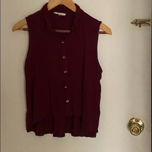 Burgundy button down  shirt